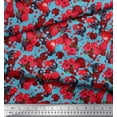 thumbnail image 2 of Soimoi Polyester Crepe Fabric Raspberry,Strawberry & Cherry Fruits Decor Fabric Printed Yard 42 Inch Wide, 2 of 3