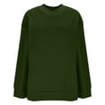 thumbnail image 4 of ClodeEU Womens V Neck Sweatshirts ,Long Sleeve Loose Fit Lightweight Pullover, Fall Clothes Tops Green,Womens Plus M, 4 of 8