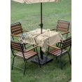 thumbnail image 5 of Square Outdoor Tablecloth with Umbrella Hole Vintage Eiffel Tower Outside Table Cloth Waterproof Patio Table Cover Rustic Love Floral Botanical Retro Zipper Tablecloths for Picnic Camping 54x54 Inch, 5 of 8