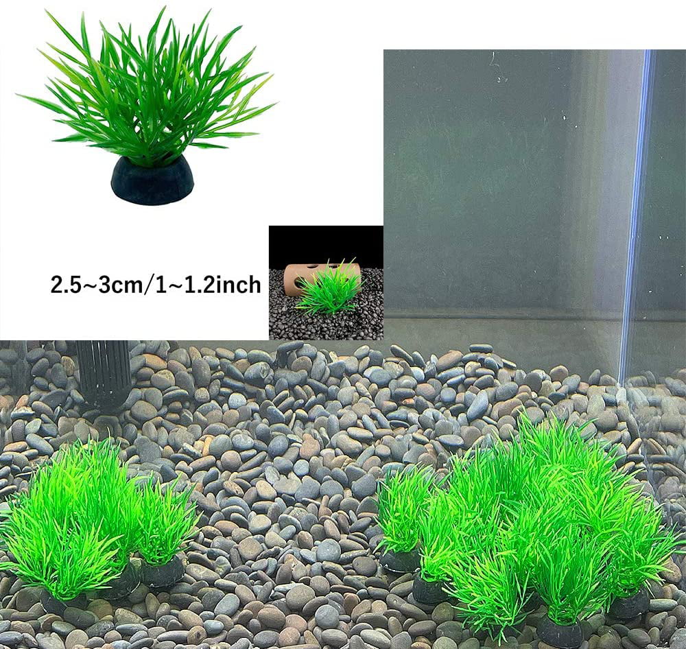 10pcs-B-Set Aquarium Plants Fish Tank Decorations Small Size/10pcs Set Plastic Artificial Plant Goldfish Waterscape Fish Hides for Small Fish Tank/Bowl 