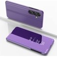 thumbnail image 2 of Mirror Case for Samsung Galaxy A34 5G Support Wireless Charging, Smart Clear View Cover Thin Ultra with Kickstand Flip Phone Case for Samsung Galaxy A34 5G QH Purple, 2 of 10