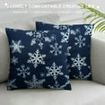 thumbnail image 3 of MLJA Dark Blue Decorative Throw Pillow Covers 16x16 Inch for Couch Sofa Living Room Bed, Soft Christmas Snowflakes Print Throw Pillows Cases Set Cushion Cover Pack of, 3 of 5