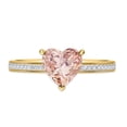 thumbnail image 2 of Bluebell Jewels His & Her Trio Ring Set 2.90 Ctw Morganite & Moissanite 14K Two-Tone Gold Plated, 2 of 9
