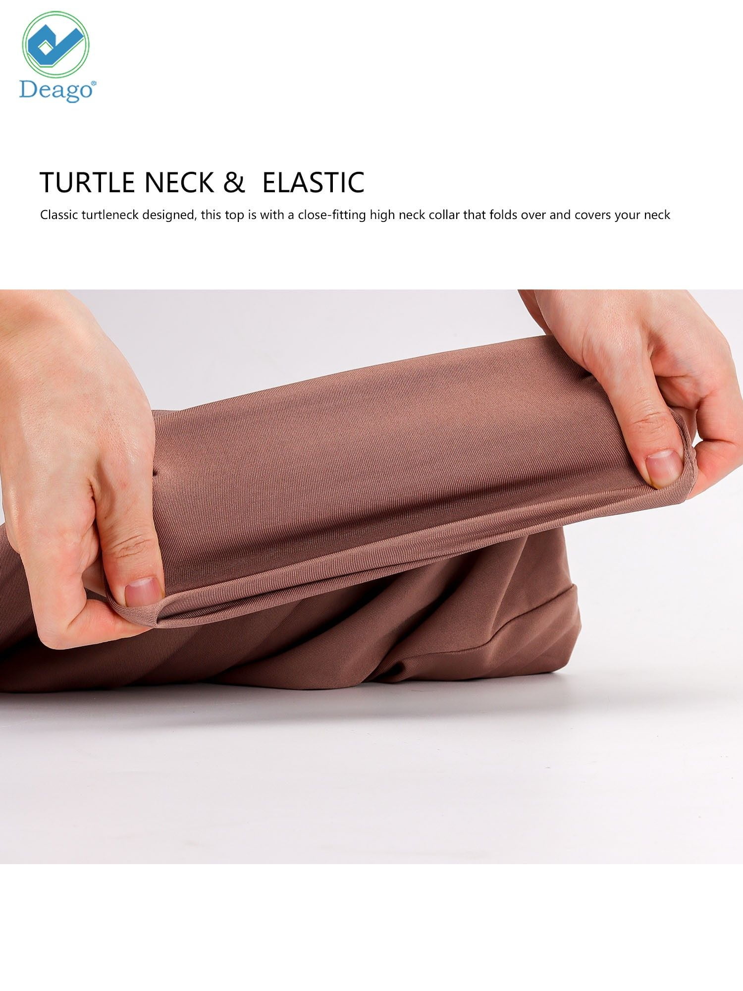 Deago Women's Mock Turtle Neck Long Sleeve Tops Shapewear Bodysuit Jumpsuit  (Black, XL) 