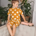 thumbnail image 4 of Fotbe Orange And White Polka Dot Pijama Estampada de 2 Piezas para Niños – Ropa de Dormir de Manga Corta Cómoda para Niños y Niñas, Camiseta y Shorts de Algodón-XX-Large, 4 of 6
