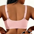 thumbnail image 6 of Feancey Plus Size Bras for Women Front Closure Everyday Brassiere Anti-Sagging High Support Wireless Bras Wide Strap Casual Full Coverage Bra Pink L, 6 of 9
