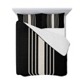 thumbnail image 7 of Black Beige Striped Full Size Down Alternative Comforter, Lightweight Comforter Quilt Bedding Set with Pillow Shams Modern Farmhouse Retro Lines All Seasons Bed Comforter Duvet Insert 78"x90", 7 of 7