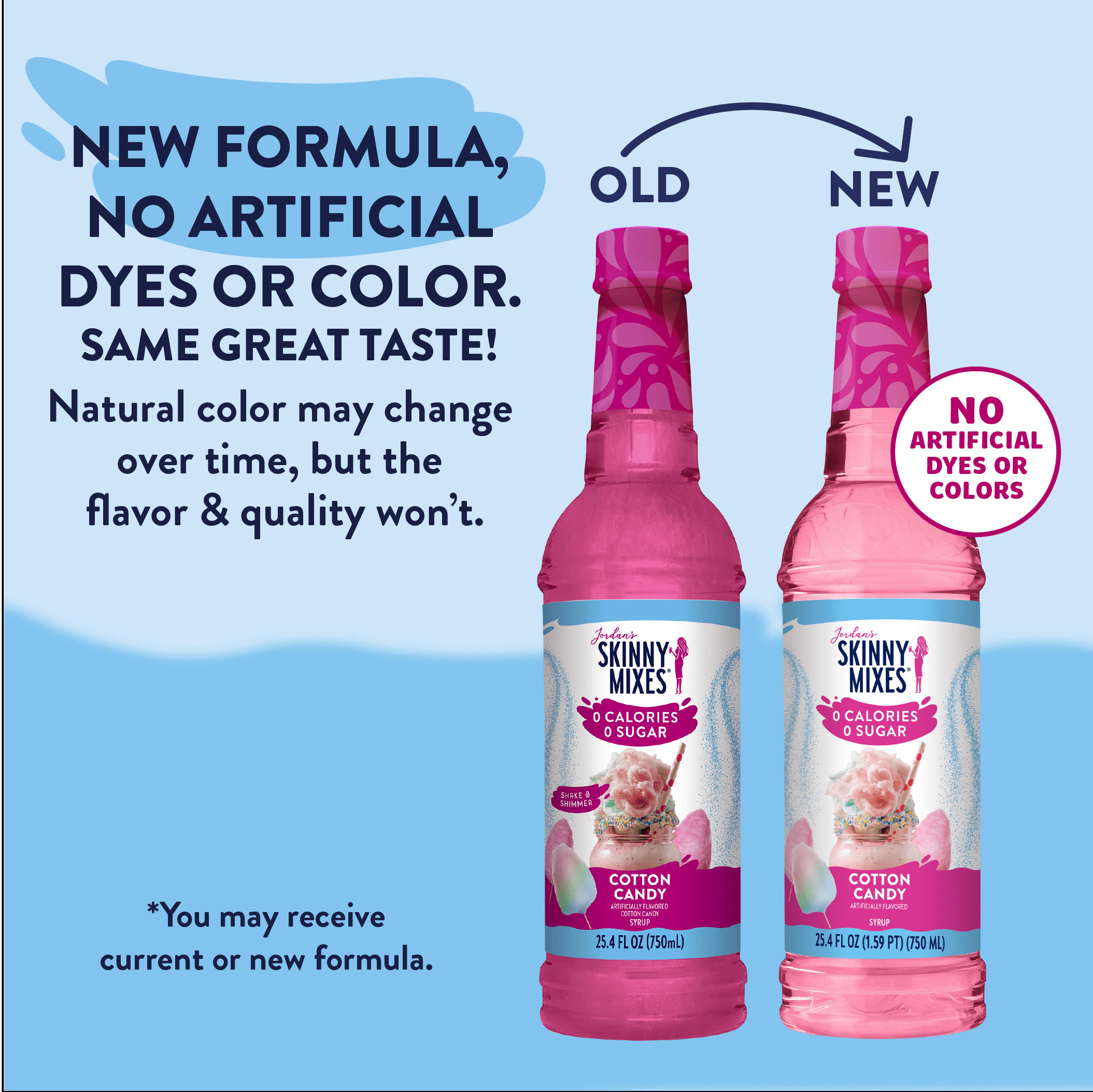 Jordan's Skinny Mixes Sugar Free Cotton Candy Syrup, 25.4 Fl Oz