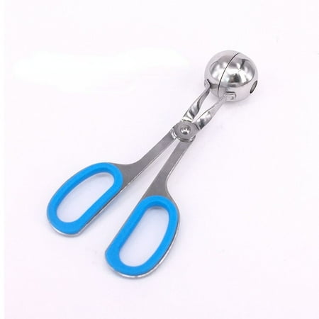 

No-Stick Meatball Maker Rubber Anti-Slip Handle Stainless Steel Meat Bowler Cake Dough Tongs Scoop Kitchen Tool