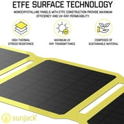 SunJack 15W Portable Solar Panel Charger Kit - USB-A & USB-C for Power Banks, Phones, for Outdoor Activity