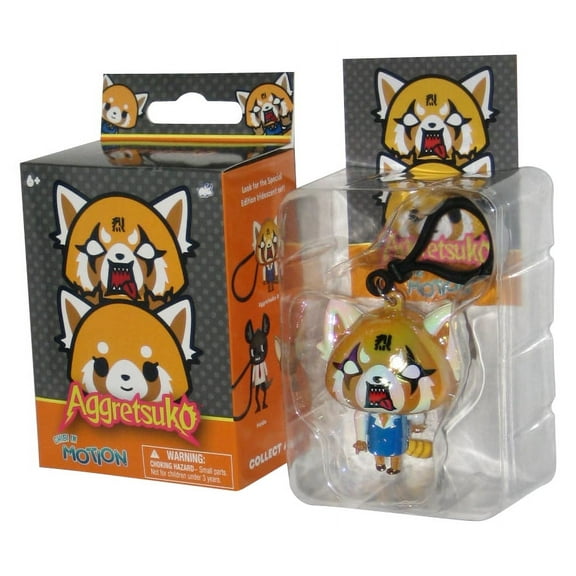 Aggretsuko Chibi In Motion Bullsitoy Metallic Angry 2.5 Inch Mini Figure Keychain