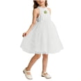 thumbnail image 3 of Pounoo Womens Sundresses Halter Neck Rose Decor Tulle Skirt Lightweight Sweet Style (For Small Wearers) Gift, 3 of 5