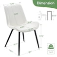 thumbnail image 3 of Dining Chairs Set of 2, PU Leather Armless Kitchen Chairs with Backrest, Thick Cushions, Sturdy Metal Legs, Modern Upholstered Dining Room Chairs (White), 3 of 14