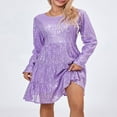 thumbnail image 4 of Sparkling Women‘s Long Sleeve Sequin Mini Dress in Solid Color, 4 of 7