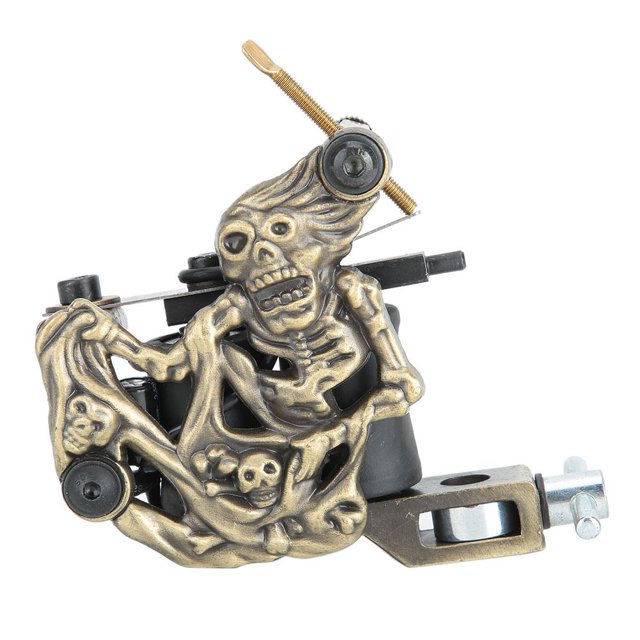 Máquina De Tatuaje De Bobina Con Forma De Calavera Belleza Cuerpo Delineador Profesional Dispositivo De Tatuaje De Sombreado Bronce (1101314-1) Guardurnaity CE002689-00