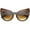 Brown / Amber, variant on sunglassLA Unisex Women's Fashion Exaggerated Curved Round Cat Eye Sunglasses (Brown / Amber) - 51mm