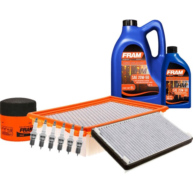 Kit De Afinación Con Aceite 10W30 Mineral, Bujías Platino, Filtro De Aire, Filtro De Aceite Y Filtro De Cabina 11 Piezas Compatible con Mercury Mariner V6 3.0L DE 2005 A 2006