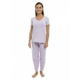 thumbnail image 1 of Pajama Set PJ Cotton Lounge Sleep Wear V-Neck Top & Long Pants by Lunarable, 1 of 3
