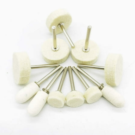 200 PCS Wool Polishing Wheel, Polishing Pad Polishing Wheel with Metal Shank for Dremel Rotary Tools Accessories