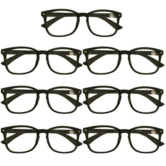 7 Packs Mens Womens Oval Round Frame Reading Glasses Blue Light Blocking Readers  1.00