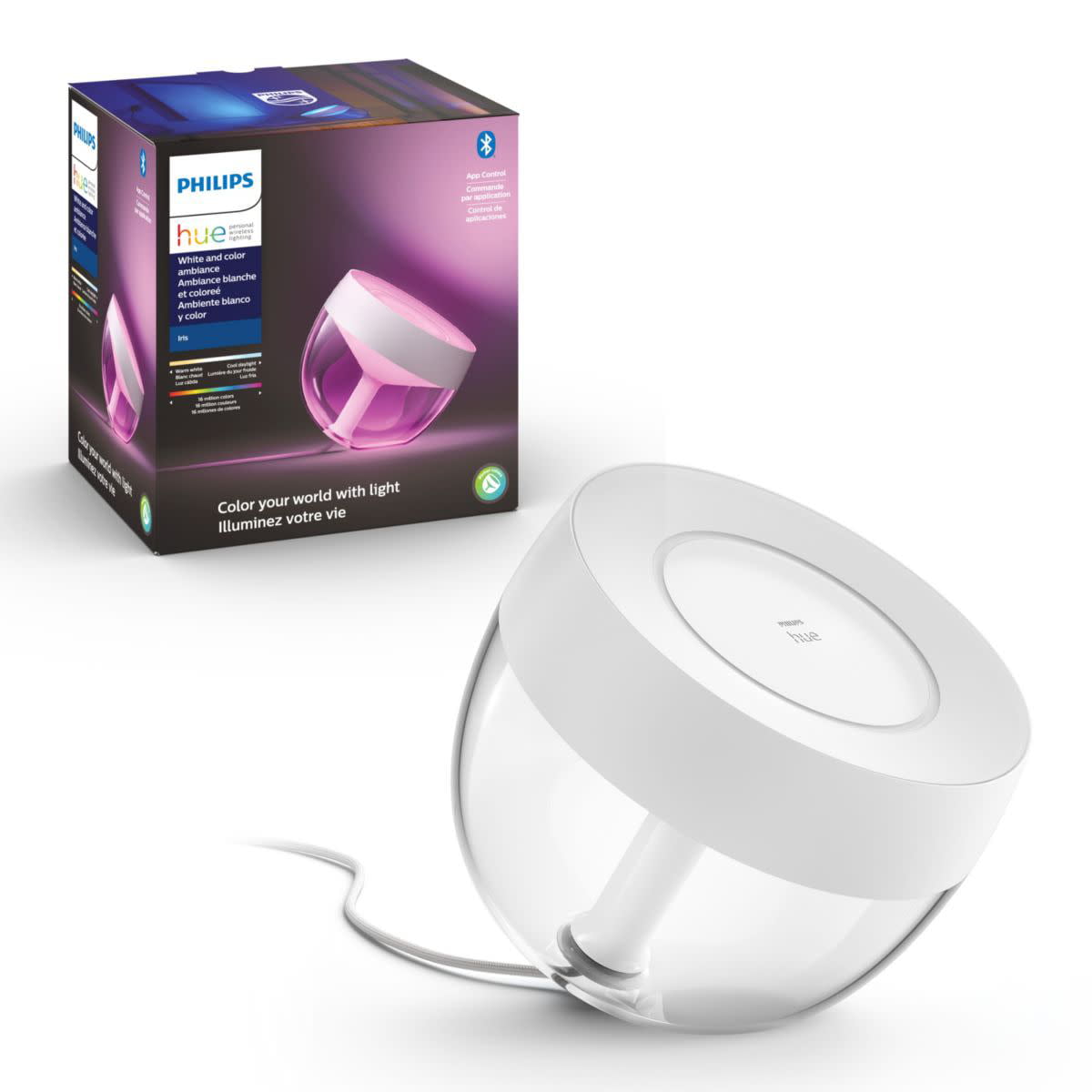 Onophoudelijk campagne Perfect Philips Hue White and Color Iris Portable Dimmable Smart Lamp - Walmart.com