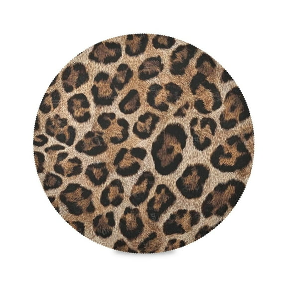 IAUYY Set of 1 Round Placemats for Dining Tables Heat-Resistant and Wear-Resistant DIY Printing Design Table Placemats，Applicable for Christmas Warm Brown