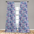 thumbnail image 5 of Ambesonne Exotic Curtains, Hawaiian Party Botanical Art, Pair of 28"x63", Pale Pink Multicolor, 5 of 5