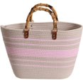 thumbnail image 1 of LHSHID Summer Beach Bag for Women Bamboo Handle Handbag Purse Soft Woven Tote Bag Handmade Beach Purse for Vacation, 1 of 6