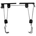 thumbnail image 1 of Heavy-Duty Iron & Nylon Rope Bike Ceiling Mount Hanger - 50kg Max Load, 15M Rope, Space-Saving Garage Storage Rack with Scratch-Resistant Coated Hook, Smooth Rope Pull & Safety Brake, Universal Fit, 1 of 6