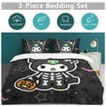 thumbnail image 5 of Cartoon Kuromi And Melody 3-Piece Bed Set Warm and Comfortable Kawaii Bedding Set Cute Soft Microfiber Bedclothes for Boys Girls Kids 86"x70", 5 of 8
