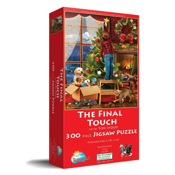 SUNSOUT INC - The Final Touch - 300 pc Jigsaw Puzzle by Artist: Tom Wood - Finished Size 18" x 24" Christmas - MPN# 29716