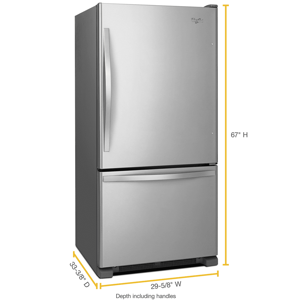 Whirlpool Wrb329dmb 30" 19 Cu. Ft. Bottom Mount Refrigerator - Stainless Steel