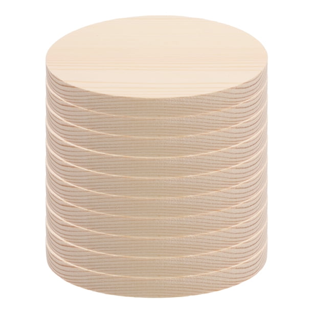 10 piezas de rodajas de madera para pintar a mano, chips redondos de madera, decoraciones artesanales hechas a mano para niñas (10x1cm)