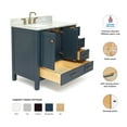 thumbnail image 3 of Ariel Cambridge 37 In. Left Offset Rectangle Single Sink Vanity With Carrara White Marble 0.75 In Countertop In Midnight Blue, 3 of 10