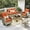 Orange Red, variant on Toject 6 Pieces Patio Furniture Set, All Weather Wicker Patio Conversation Set with Swivel Chairs, Outdoor Furniture for Garden, Orange Red