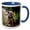 Blue/White, variant on 3drose, Border Terrier in a Garden, Mr, 11oz Two-tone Red Mug
