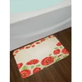 thumbnail image 2 of Floral Bath Mat, Illustration of a Card with Poppy Flowers Floral Arrangement Pattern Artwork, Non-Slip Plush Mat Bathroom Kitchen Laundry Room Decor, 29.5 X 17.5 Inches, Red and Beige, Ambesonne, 2 of 2