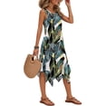 thumbnail image 2 of Fantaslook Floral Tank Dresses for Women Flowy Sleeveless Asymmetrical Hem Dress Beach Sundress with Pockets, 2 of 9