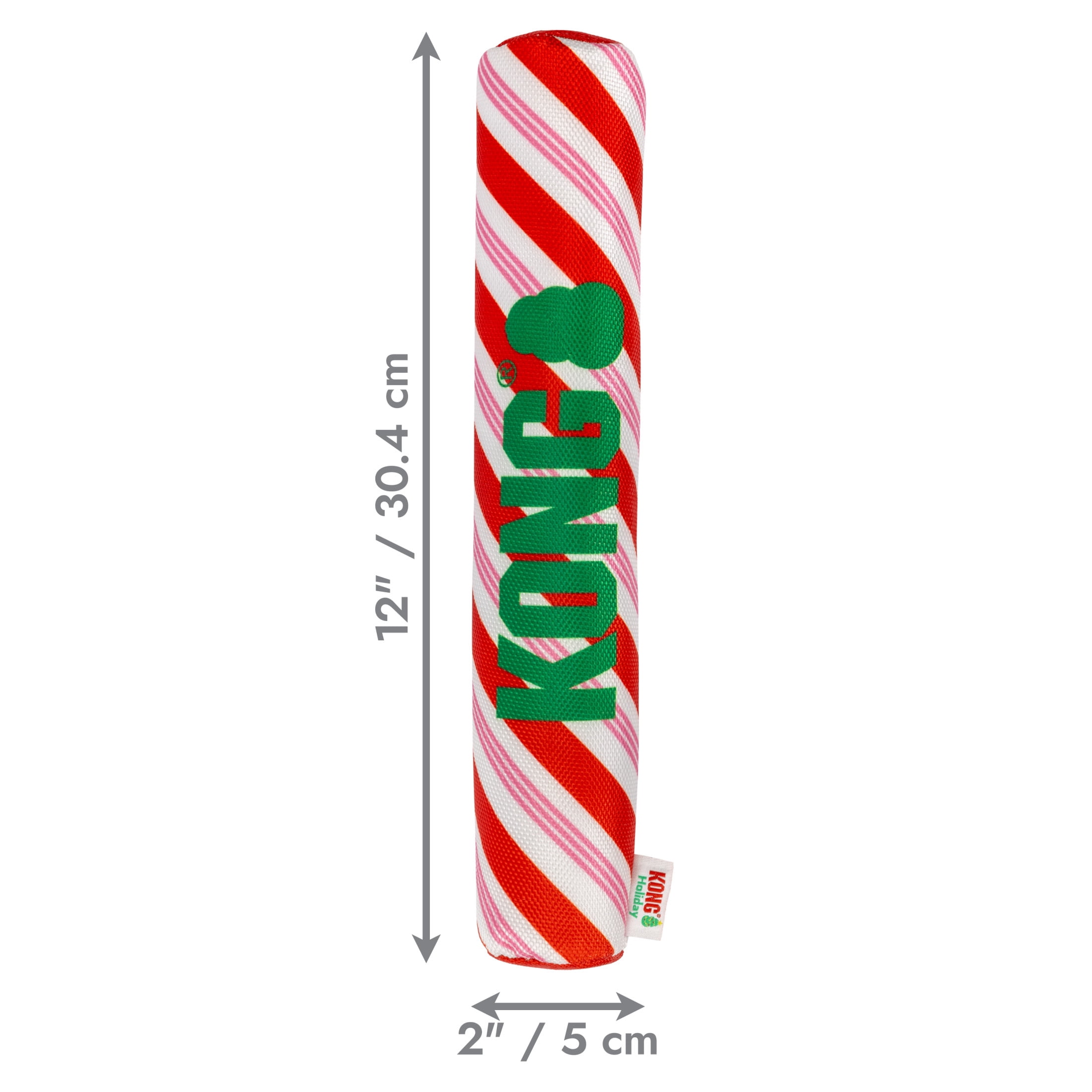 KONG® Holiday Signature Stick Dog Toy, Candy Cane, Medium
