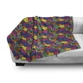 thumbnail image 3 of Colorful Soft Flannel Fleece Throw Blanket, Vibrant Colored Bedding Plants Hibiscus Bloom Floral Jungle in Summer Time, Cozy Plush for Indoor and Outdoor Use, 50" x 60", Multicolor, by Ambesonne, 3 of 6