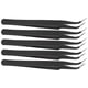 thumbnail image 4 of Pinzas de acero inoxidable antiestáticas para coser, accesorios de costura, 5 unidades, cabeza curvada negra, 4 of 14