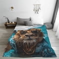 thumbnail image 5 of Honeii Hawaiian Swimming Lion Print Fleece Blanket - Throw Blanket for Bed, Sofa, Couch, Camping, and Travel , Microplush Ultra Soft Warm Blanket-80"x60", 5 of 7
