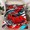 thumbnail image 2 of Erosebridal Cartoon Car Full Sheet Sets, Racing Car Bedding Full Size, Speed Sports Decor 4 Pieces, 2 of 7