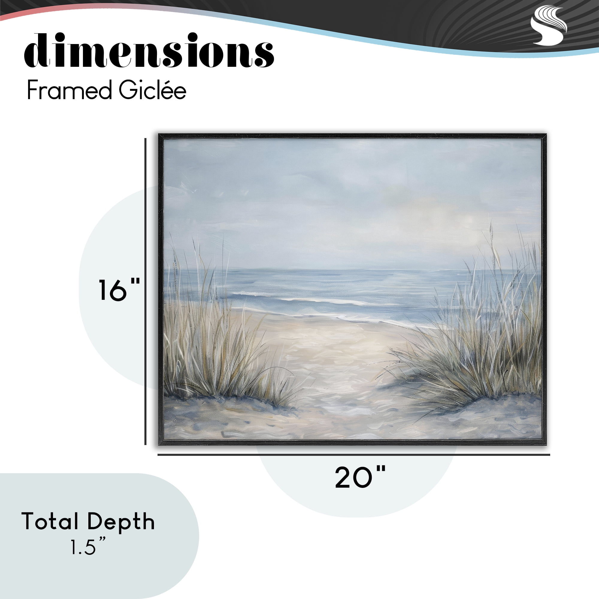 Stupell Industries To The Beach Tranquil Landscape Black Framed Giclee Art, design by Petal Prints Design