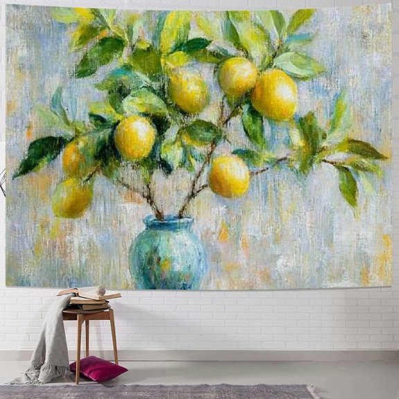 Patifu Lemon Tree Tapestry Wall Hanging Unique Style Graphic Tapestries Home Wall Decor Art for Living Room Bedroom Apartment Farmhouse Dorm 40x30inch