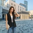 thumbnail image 5 of Women's Sleeveless Blazer Vest Lightweight Fully Lined Single Button Fashion Casual Summer Work Office Jacket with Pockets, 5 of 6