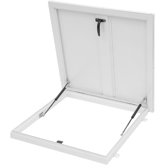 Roof Access Hatch Door, Aluminum Roof Security Door with Switch-Type Handle, Rooftop Hatch Cover Plate for Wellhead Lid, Cellar Cover (25.6" L X 25.6" W-White)