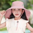 thumbnail image 3 of LNMQLPDBS Boys Sun Hat with Neck Flap Wide Brim Solid Color Summer Beach Bucket Hat with Chin Strap for Boys Girls Toddler Kids Adventure Hat Unisex Children Outdoor Sun Protection Hats, 3 of 3