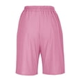 thumbnail image 7 of Tdoqot Womens Bermuda Shorts Knee length- Elastic Waist Summer Loose Fit Cotton Linen Casual Shorts with Pockets Pink Size S, 7 of 7