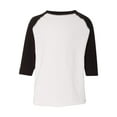 thumbnail image 2 of Rabbit Skins Toddler Fine Jersey Raglan 3/4 Sleeve Baseball Tee, White/Black, 5/6, 2 of 3